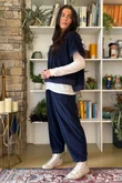 Terry B Hi Lo Tank Navy